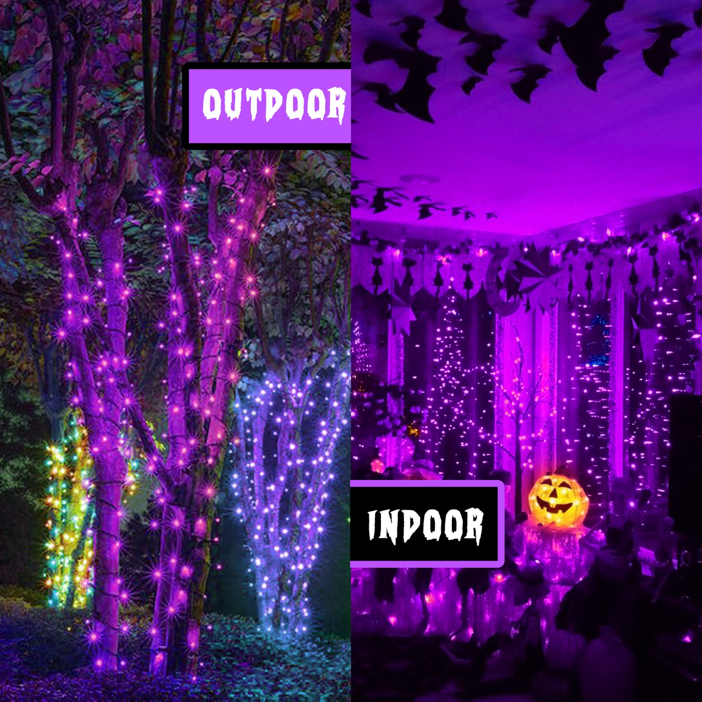 EAMBRITE 万圣节装饰 200 个 LED 万圣节灯串,带恐怖音乐