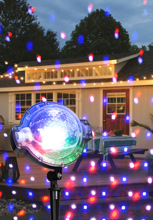 EAMBRITE Weihnachten Projektor, LED Weiß-Blau rotierender Schneeflocken - Projektorlichter