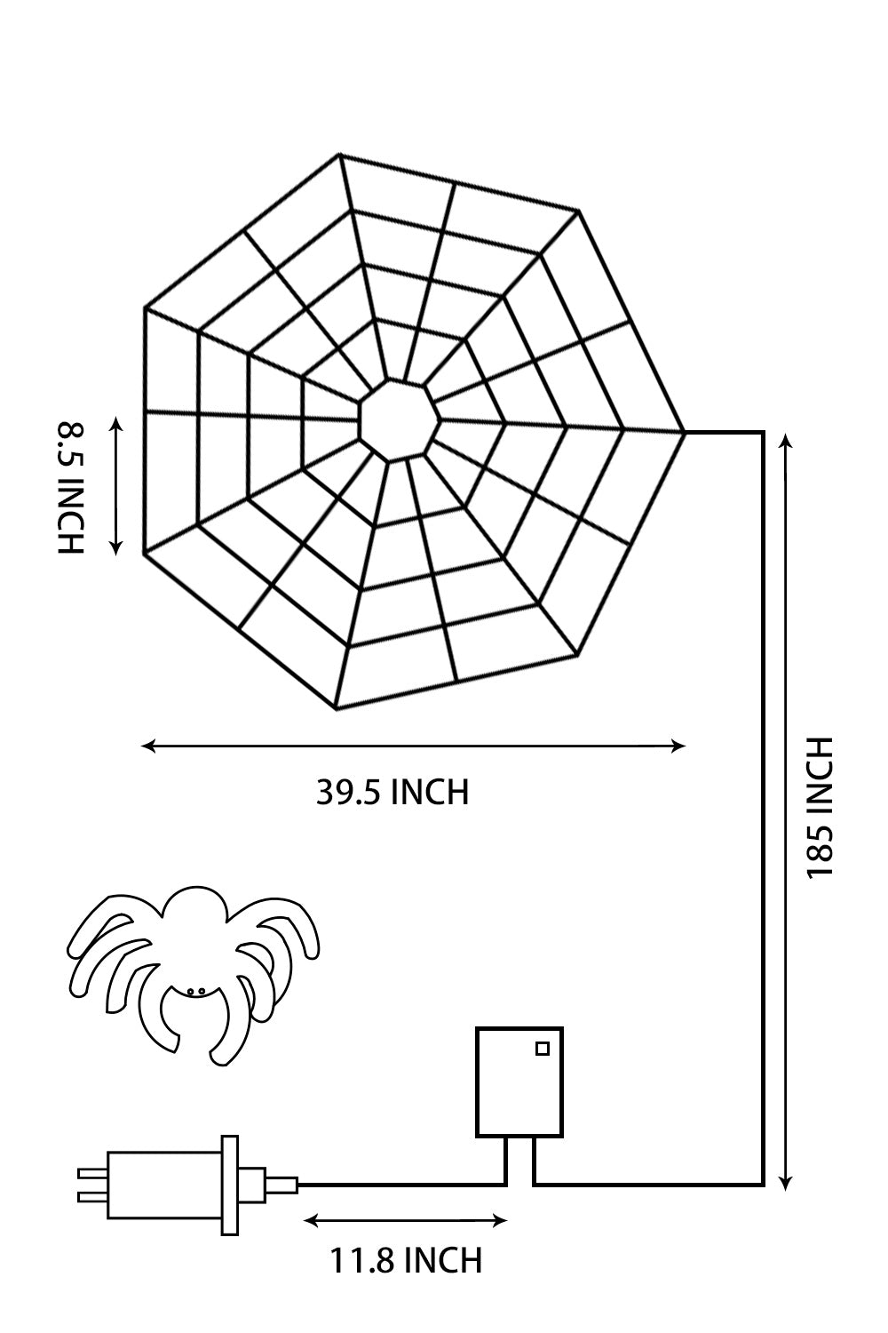 EAMBRITE 万圣节蜘蛛网灯,带 70 个 LED 橙色灯
