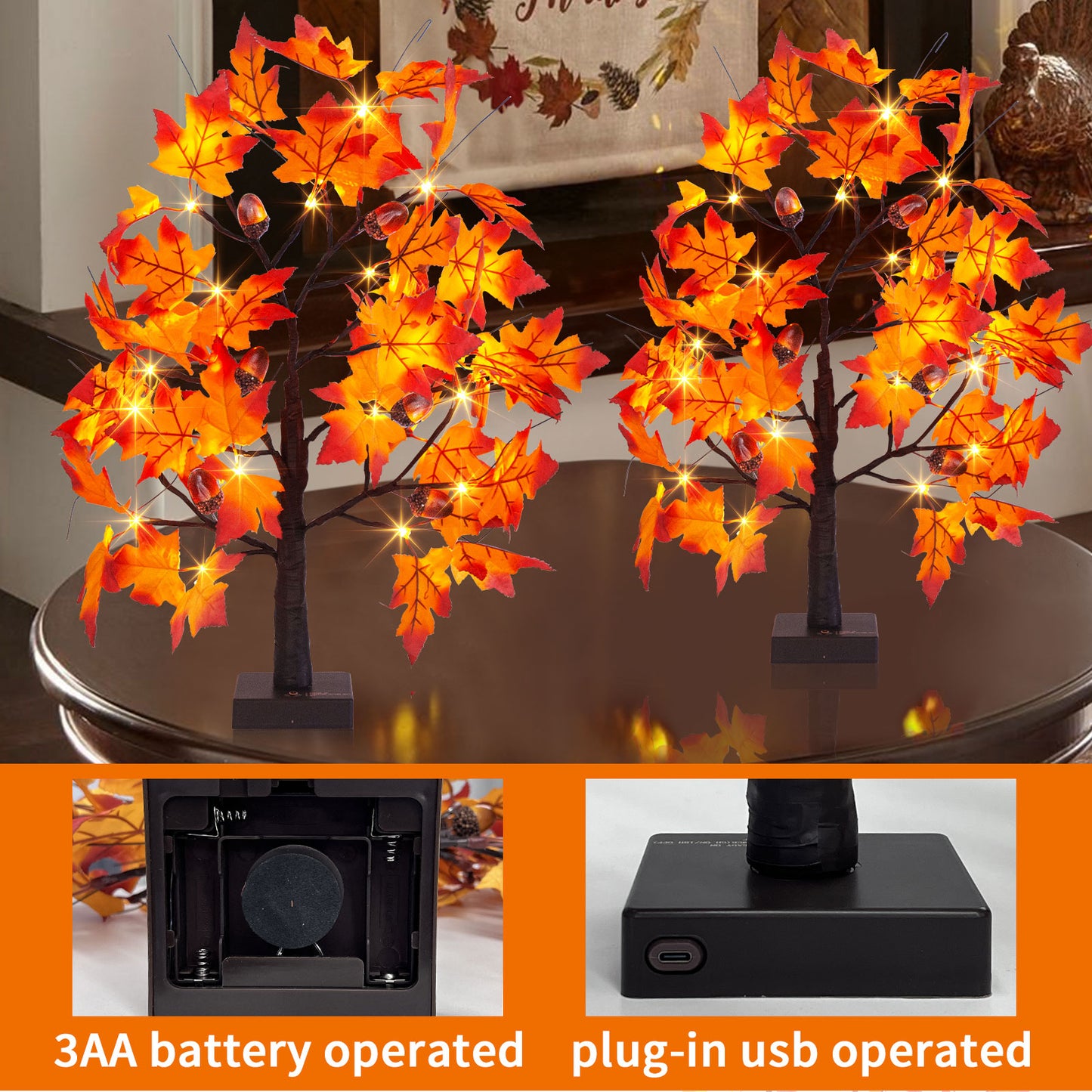 EAMBRITE Lighted Maple Tree Fall Decor