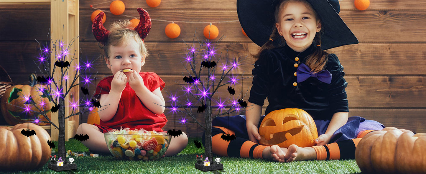 EAMBRITE Halloween Tree, Black Indoor Tabletop Tree