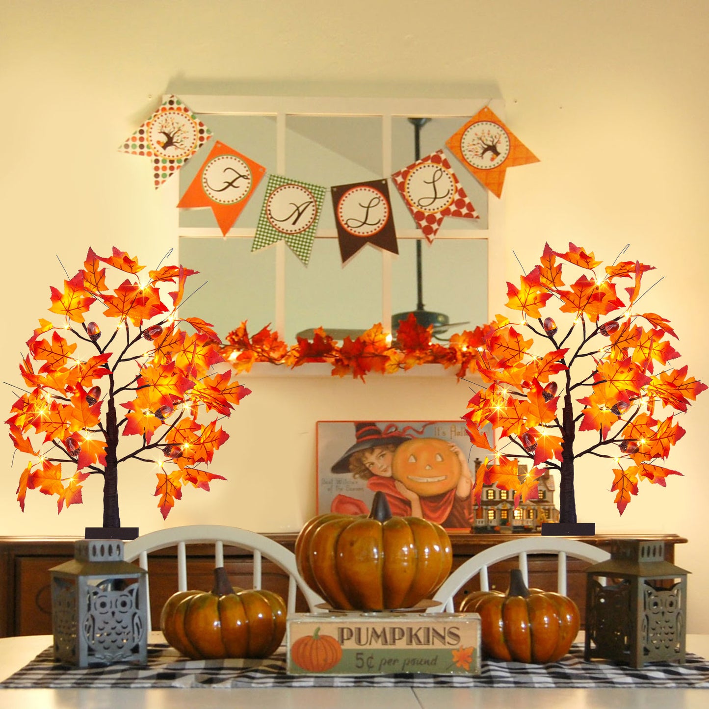 EAMBRITE Lighted Maple Tree Fall Decor