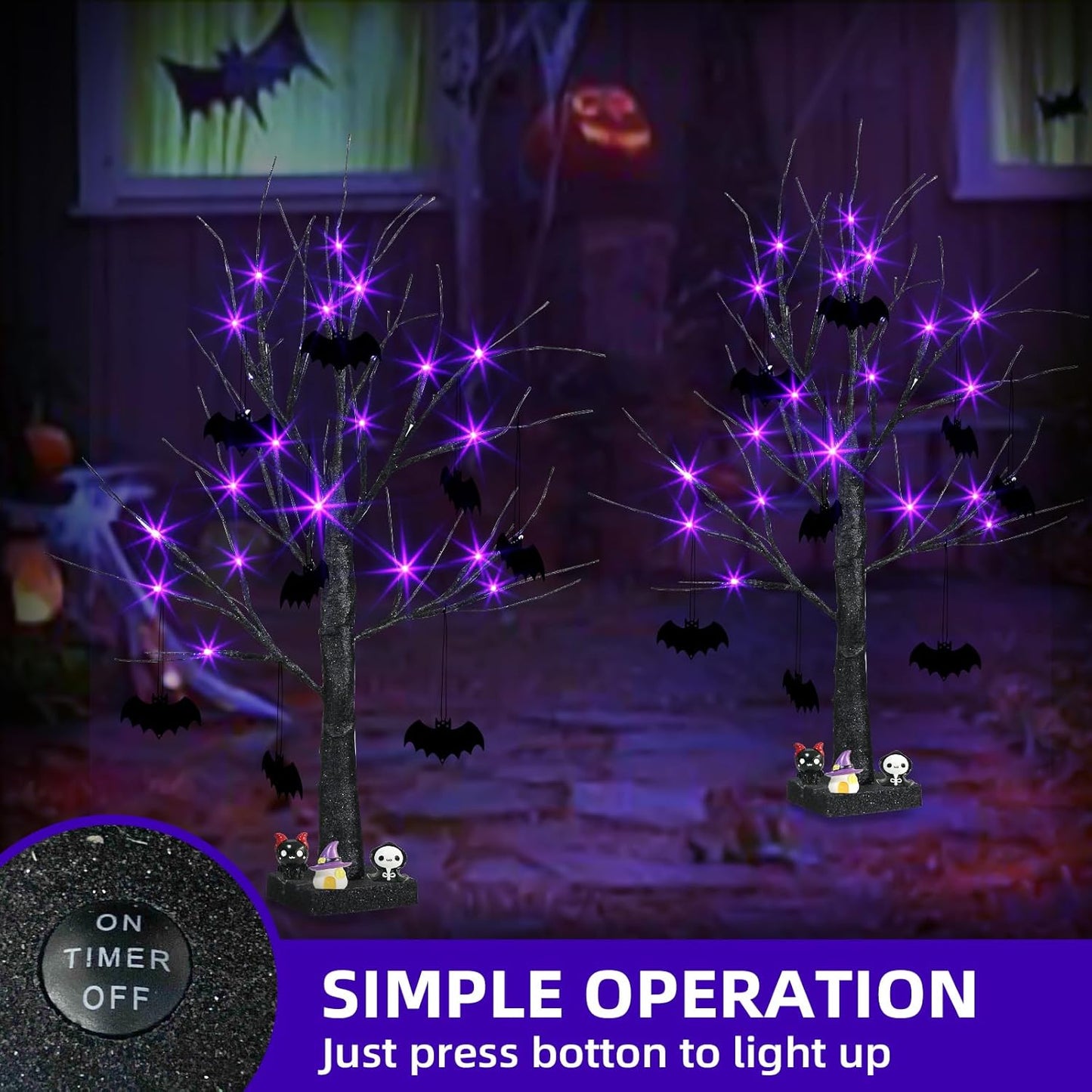 EAMBRITE Halloween Tree, Black Indoor Tabletop Tree