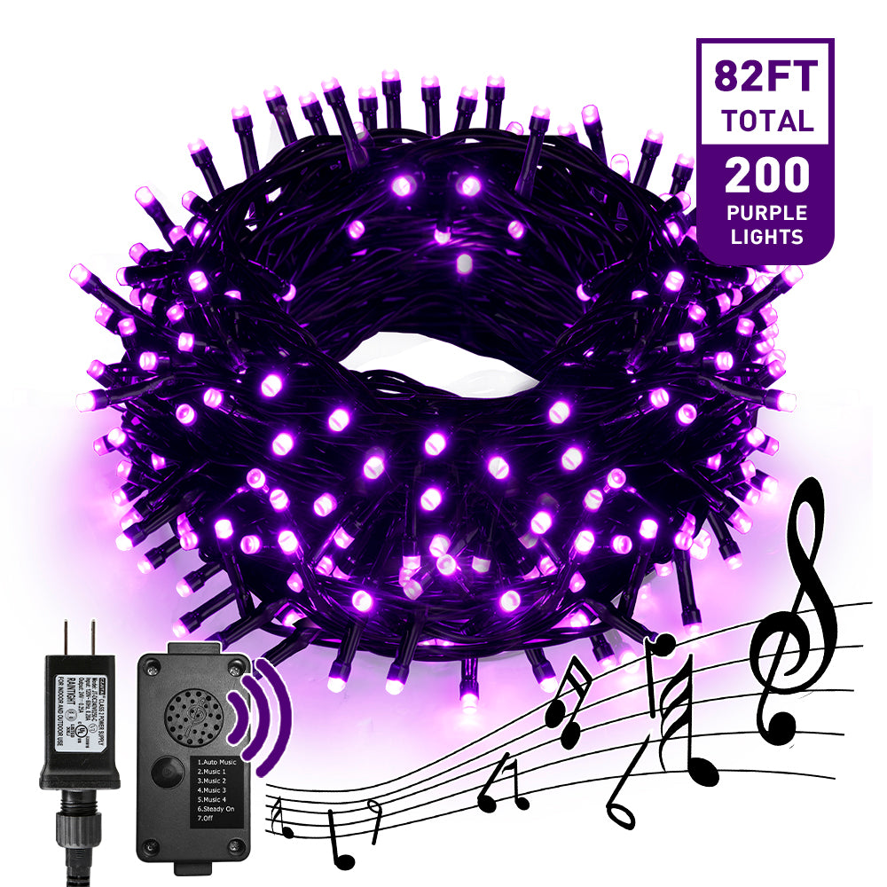 EAMBRITE 万圣节装饰 200 个 LED 万圣节灯串,带恐怖音乐