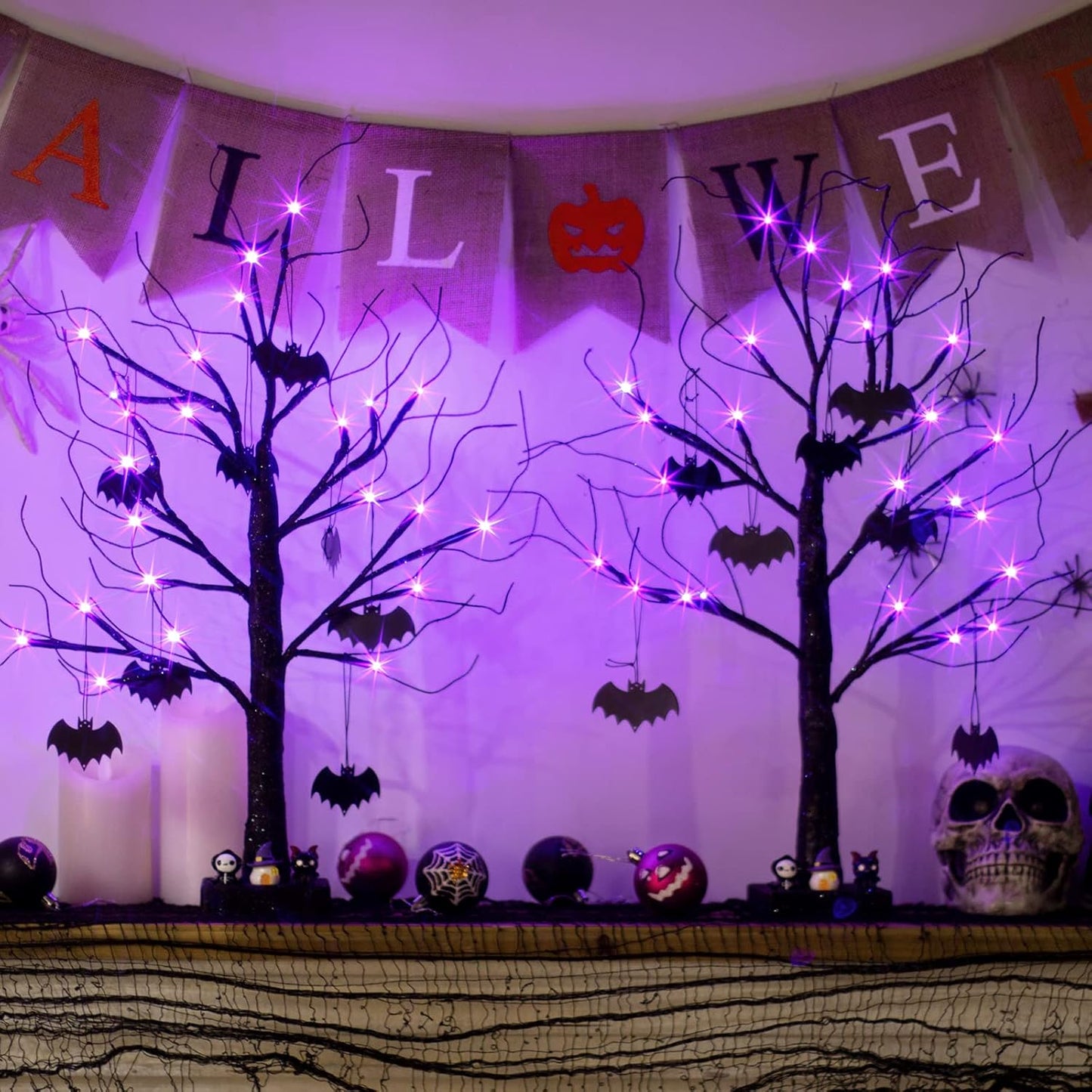 EAMBRITE Halloween Tree, Black Indoor Tabletop Tree
