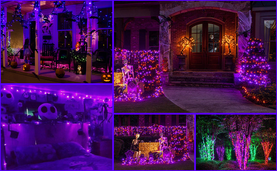 EAMBRITE 万圣节装饰 200 个 LED 万圣节灯串,带恐怖音乐
