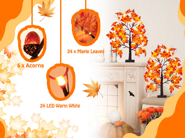 EAMBRITE Lighted Maple Tree Fall Decor