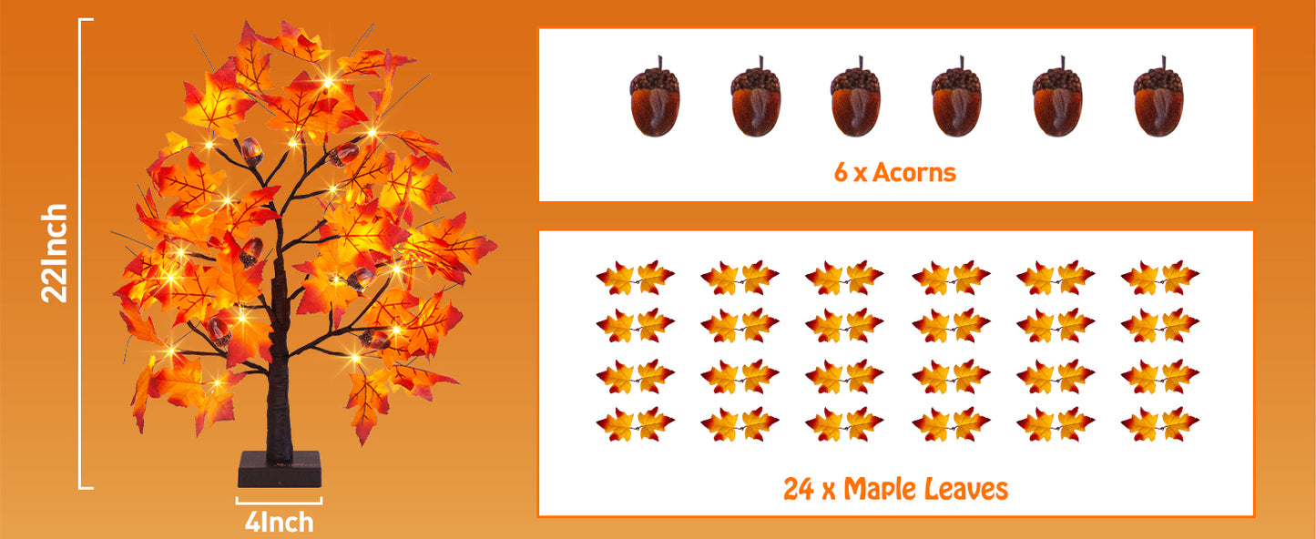 EAMBRITE Lighted Maple Tree Fall Decor
