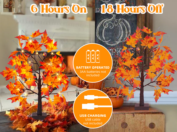 EAMBRITE Lighted Maple Tree Fall Decor