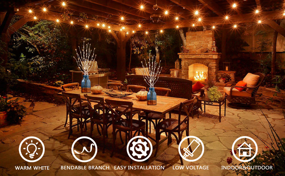 EAMBRITE Lighted White Branches 30IN 60 LED