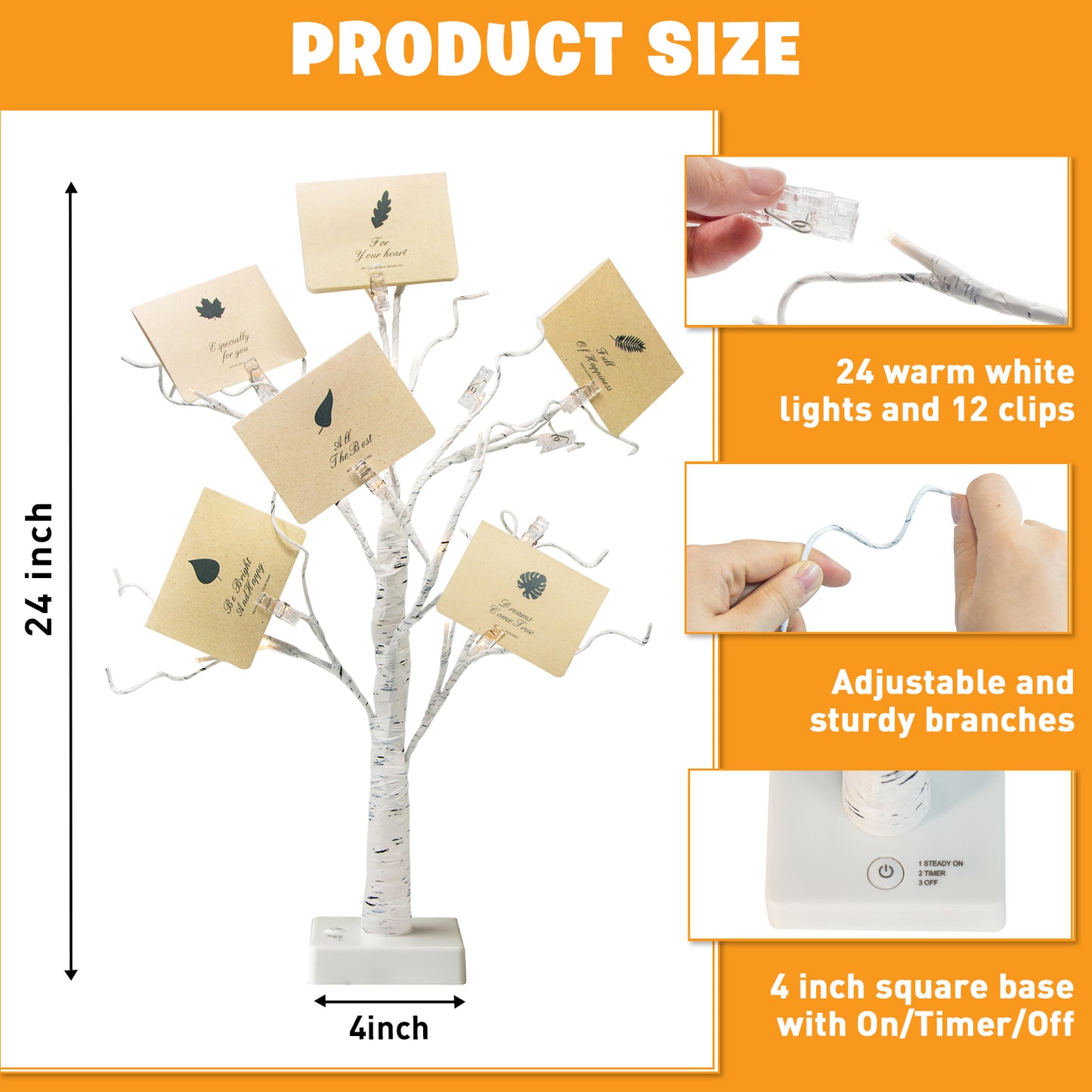 EAMBRITE Money Tree Gift Holder, Gift Card Tree 2FT 24LED