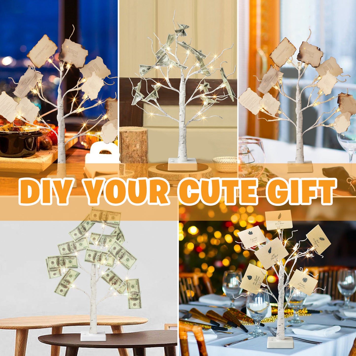 EAMBRITE Money Tree Gift Holder, Gift Card Tree 2FT 24LED