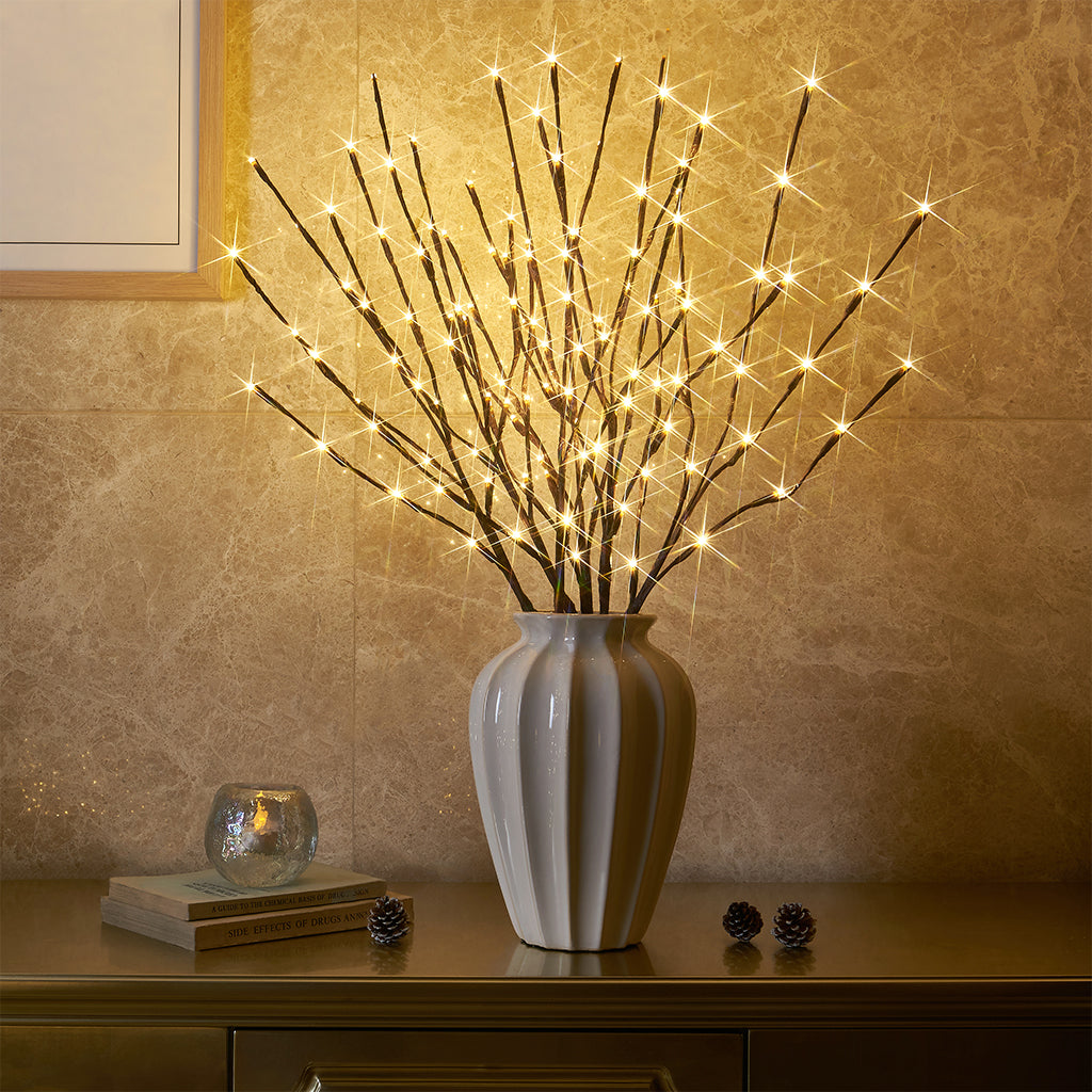 EAMBRITE 6PK Lighted Branches Brown Twig Stake