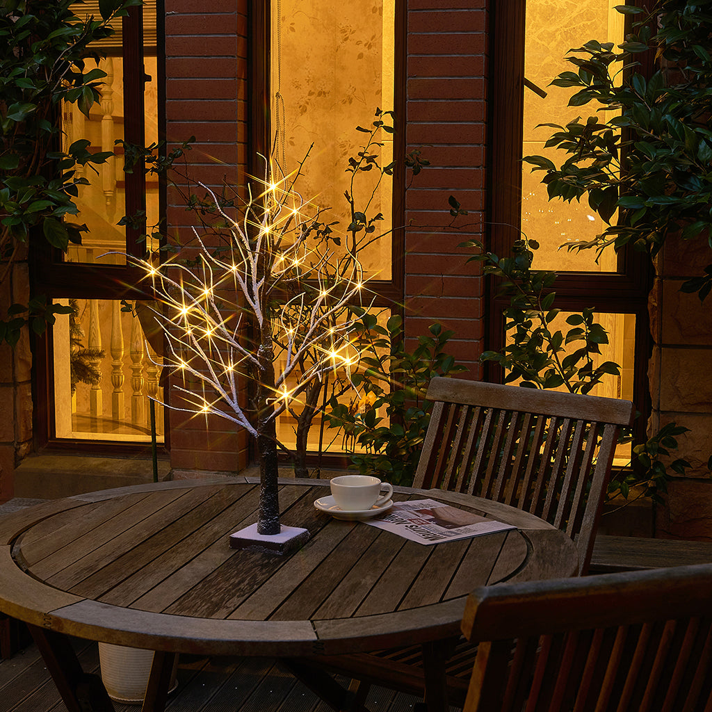 EAMBRITE drzewo bonsajowe ośnieżone o wysokości 24 cali, napędzane bateriami