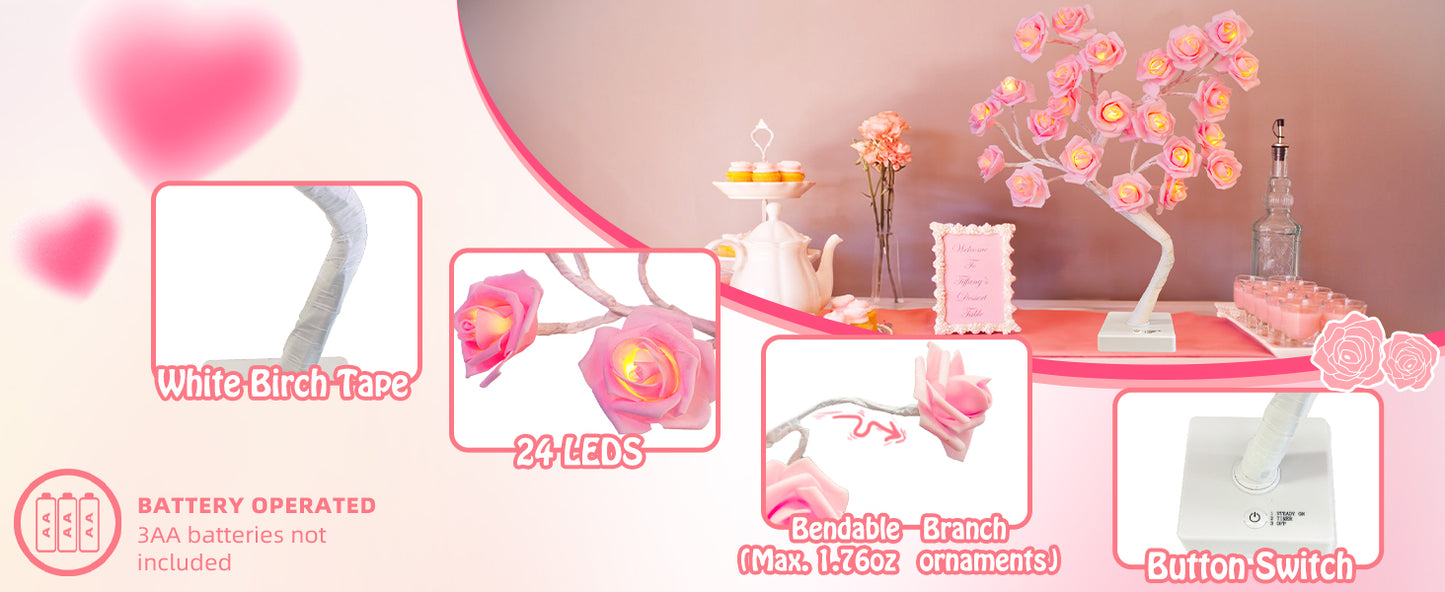 EAMBRITE Rose Flower Lamp