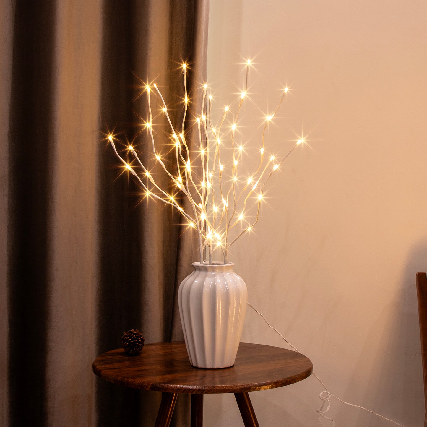  EAMBRITE Ramas Blancas Iluminadas, 30 Pulgadas, 60 LED