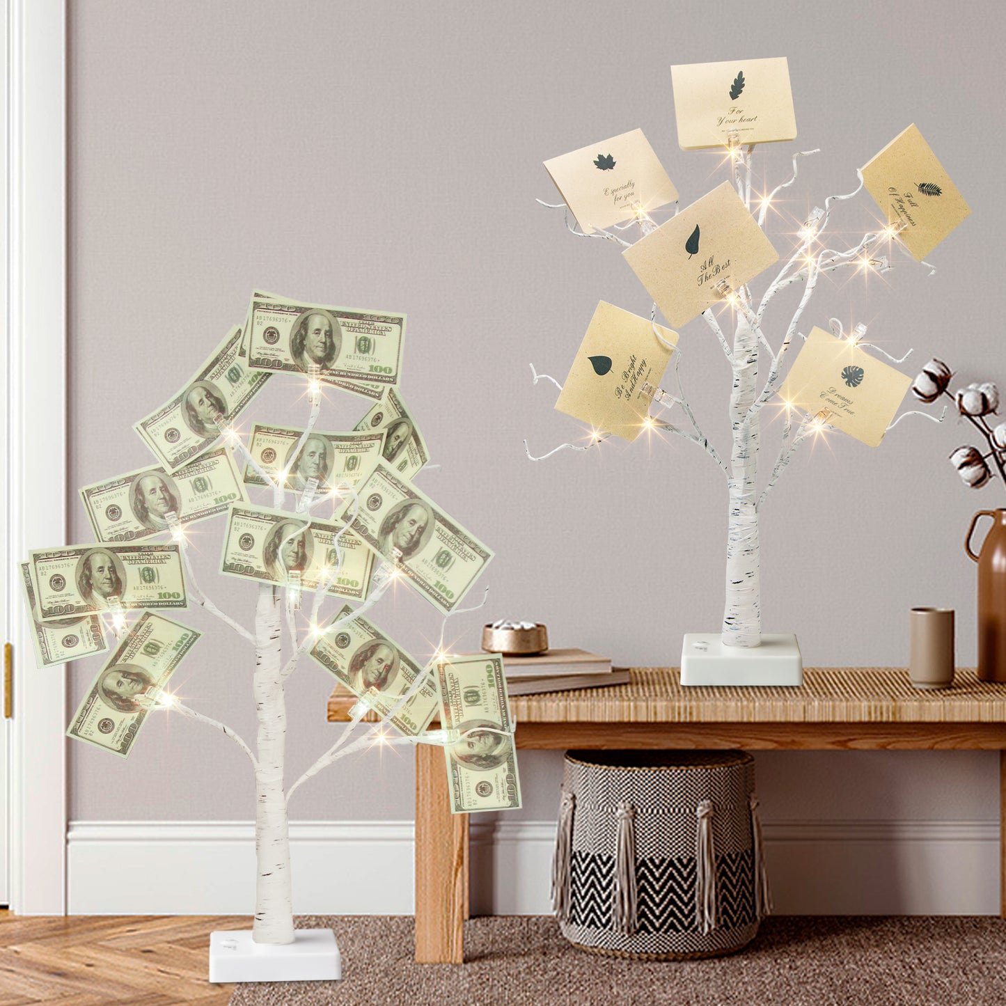 EAMBRITE Money Tree Gift Holder, Gift Card Tree 2FT 24LED