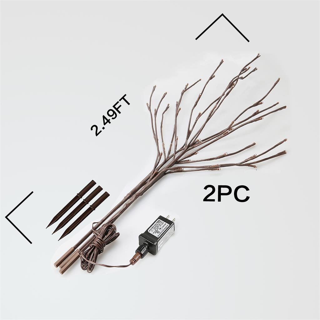 EAMBRITE 6PK Lighted Branches Brown Twig Stake