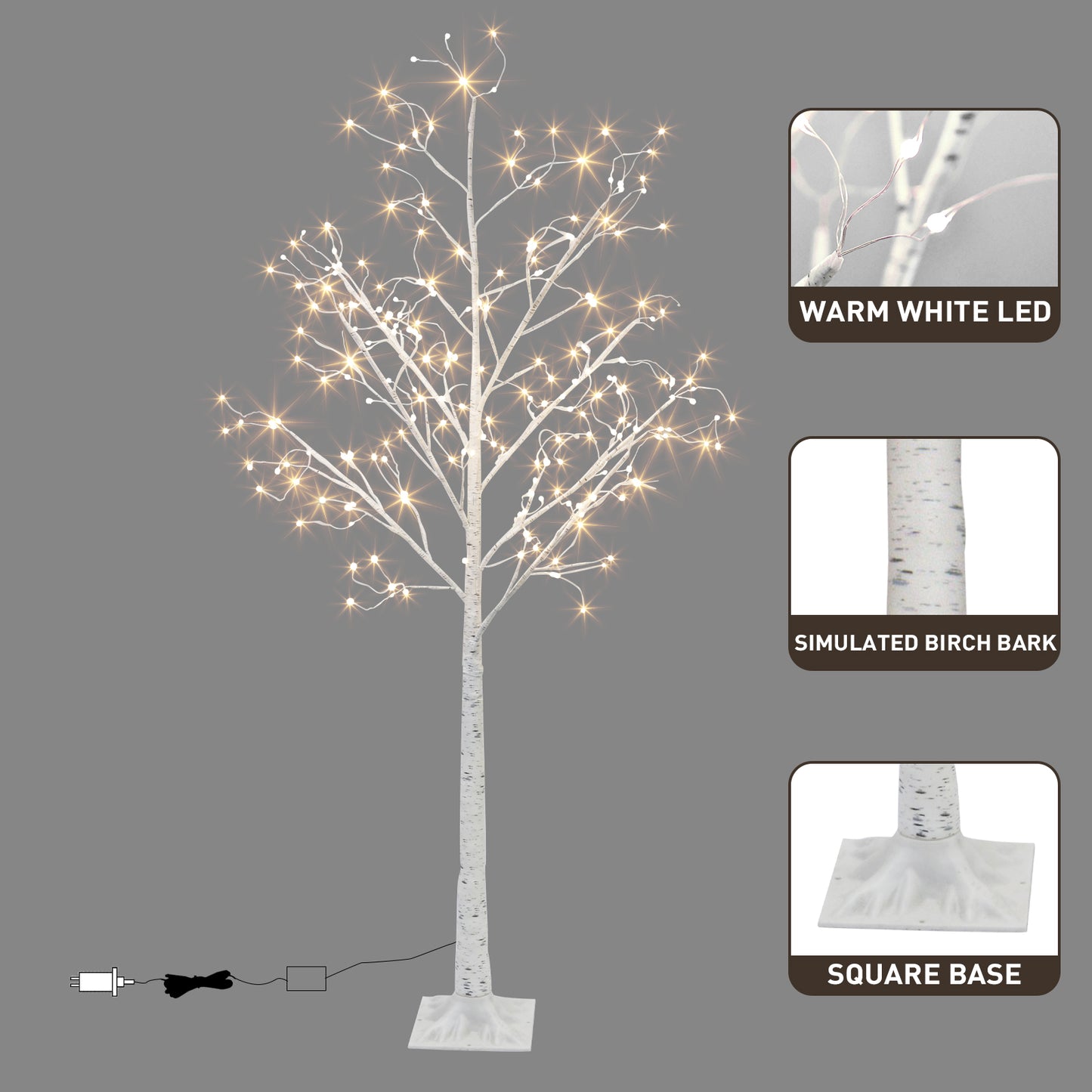 EAMBRITE 6FT Prelit Birch Tree