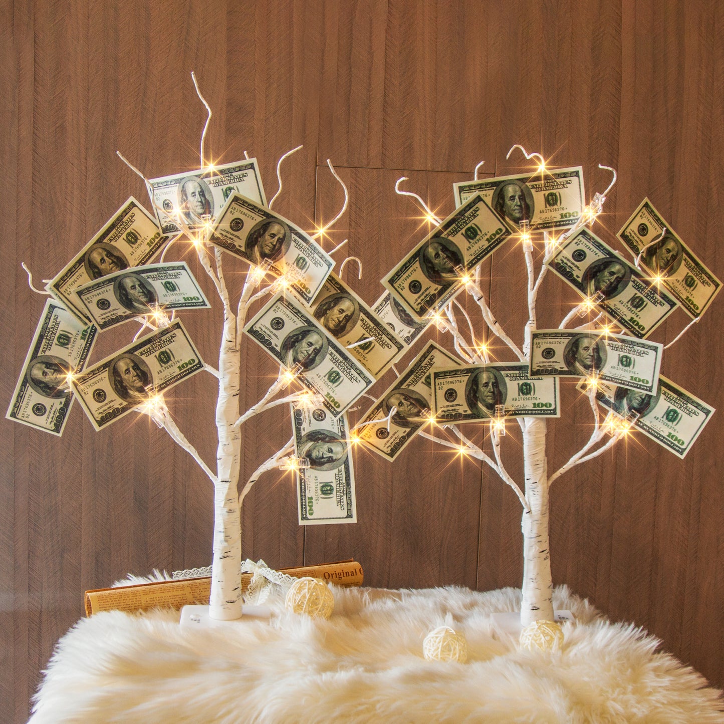 EAMBRITE Money Tree Gift Holder, Gift Card Tree 2FT 24LED