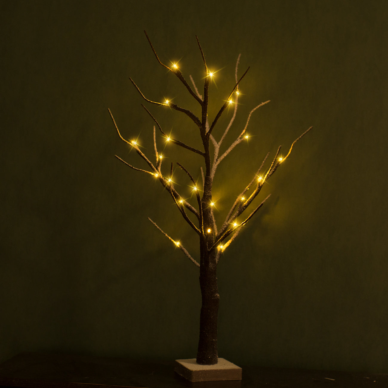 EAMBRITE drzewo bonsajowe ośnieżone o wysokości 24 cali, napędzane bateriami