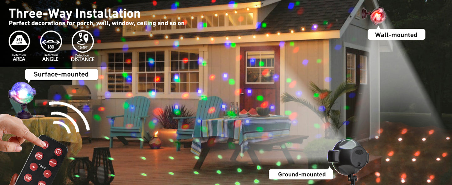 EAMBRITE Christmas Projector Lights with Remote Rotating Falling Snow Projector Show