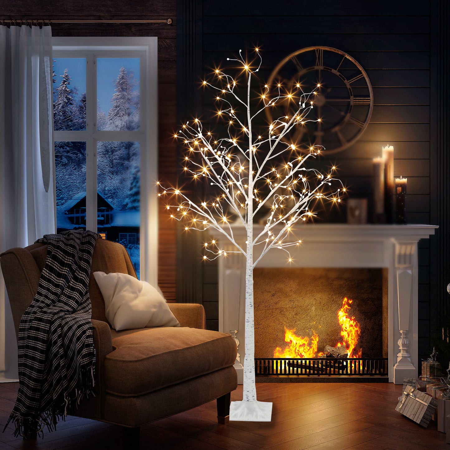 EAMBRITE 6FT Prelit Birch Tree