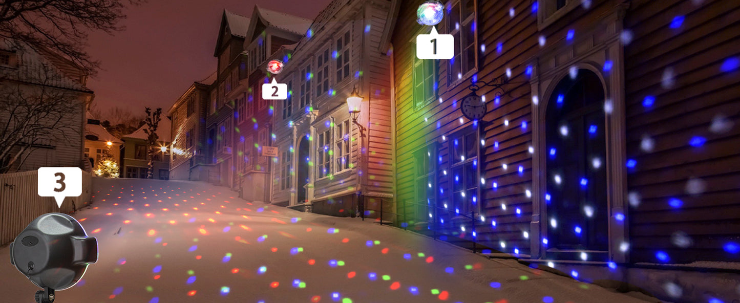 EAMBRITE Christmas Projector Lights with Remote Rotating Falling Snow Projector Show