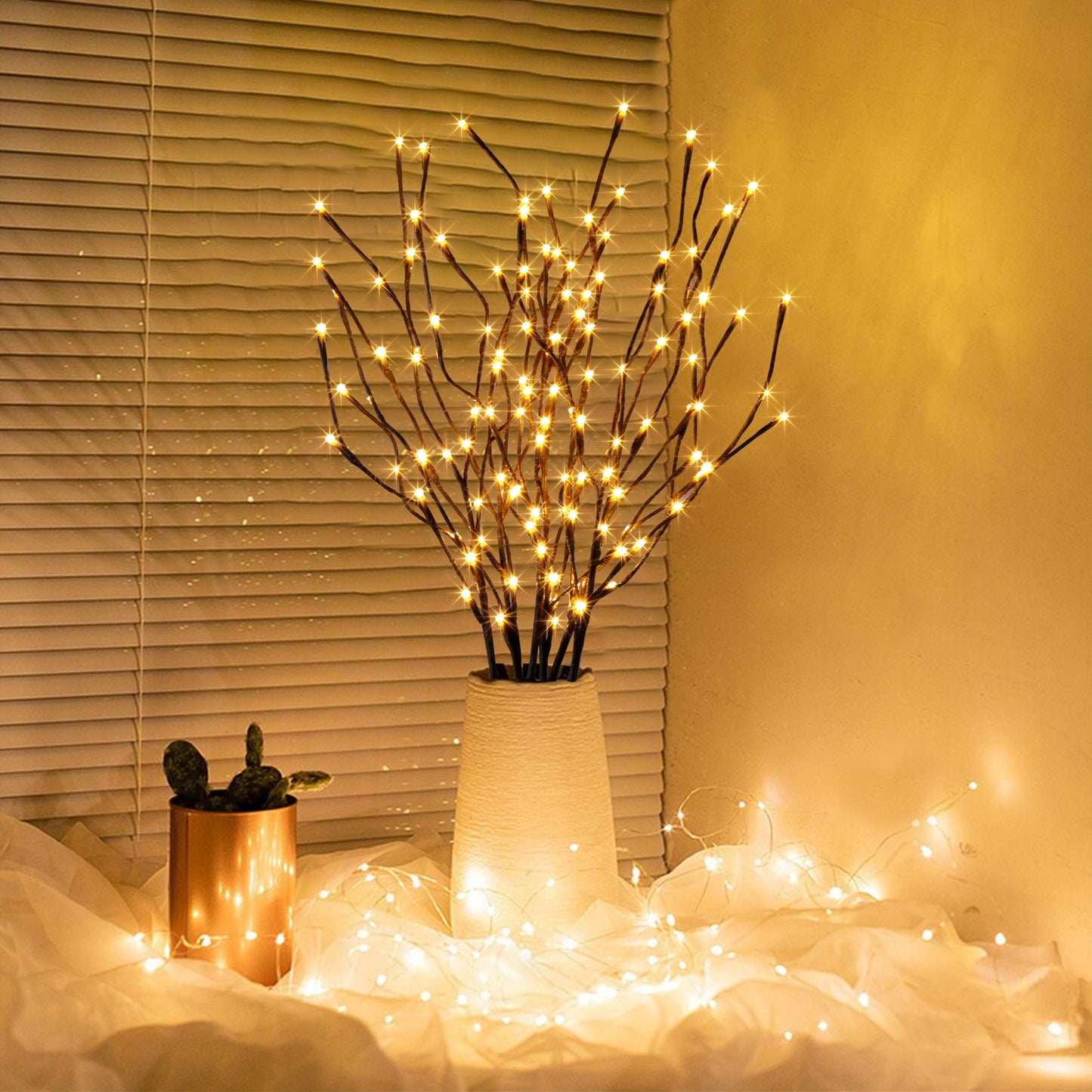 EAMBRITE 6PK Lighted Branches Brown Twig Stake