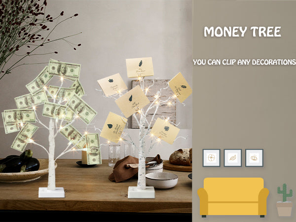 EAMBRITE Money Tree Gift Holder, Gift Card Tree 2FT 24LED