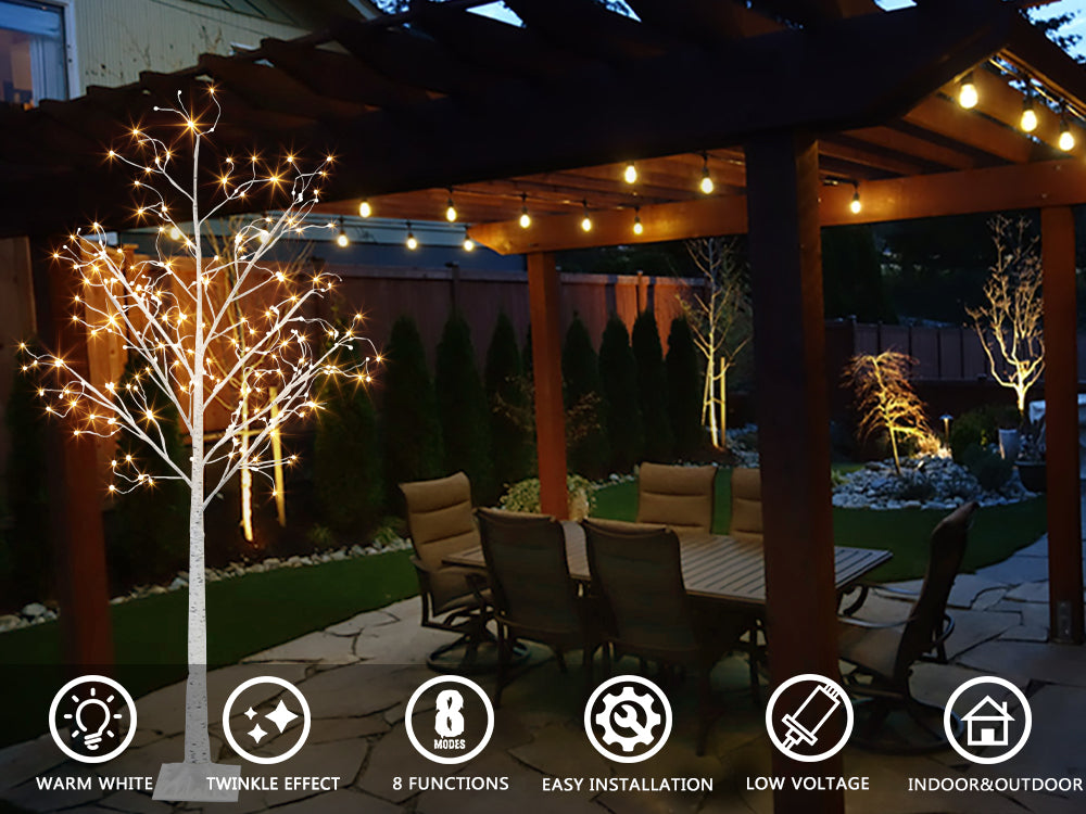 EAMBRITE 6FT Prelit Birch Tree