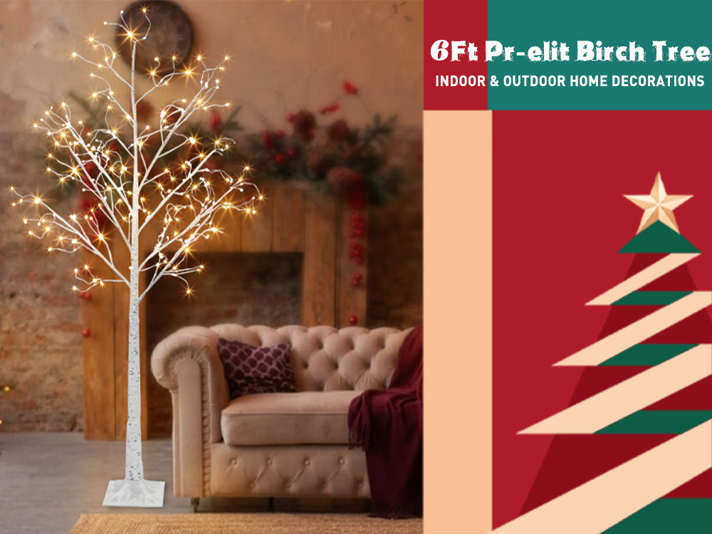 EAMBRITE 6FT Prelit Birch Tree