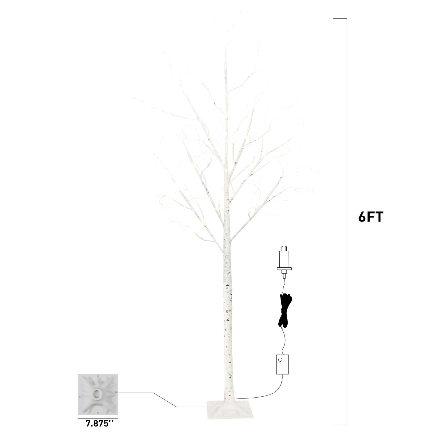 EAMBRITE 6FT Prelit Birch Tree