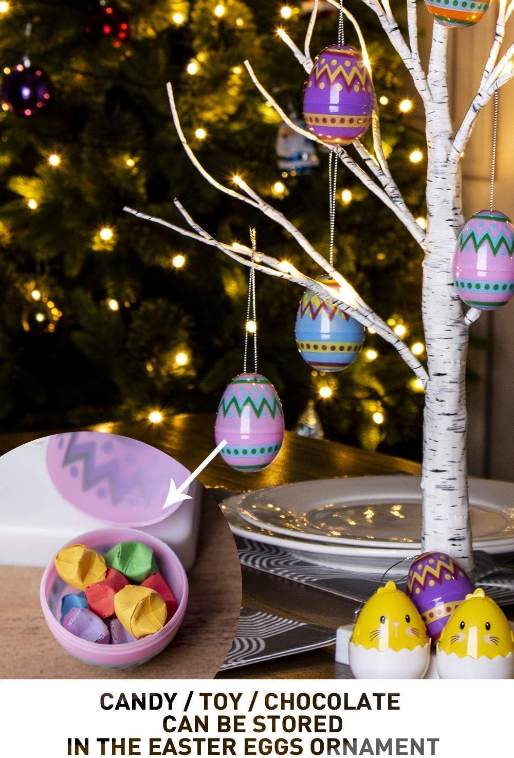 Sapin de Pâques EAMBRITE avec 10 œufs décoratifs