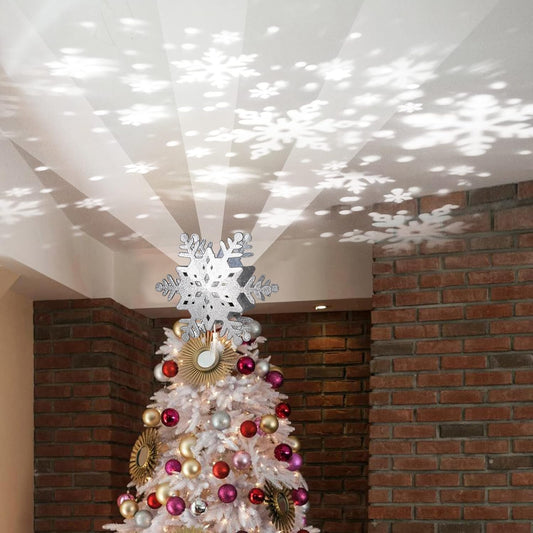 TETETATA Capa para árbol de Navidad con flor de nieve iluminada