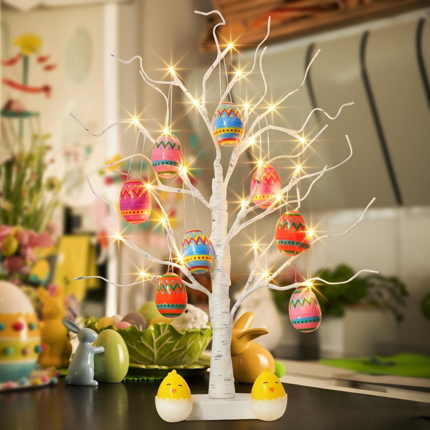 Sapin de Pâques EAMBRITE avec 10 œufs décoratifs