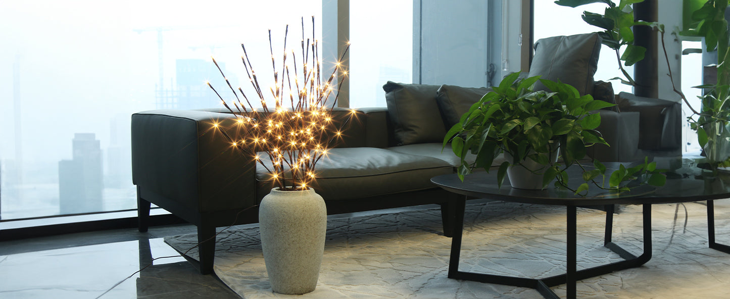 EAMBRITE 6PK Lighted Branches Brown Twig Stake
