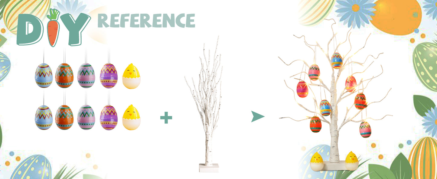 Sapin de Pâques EAMBRITE avec 10 œufs décoratifs