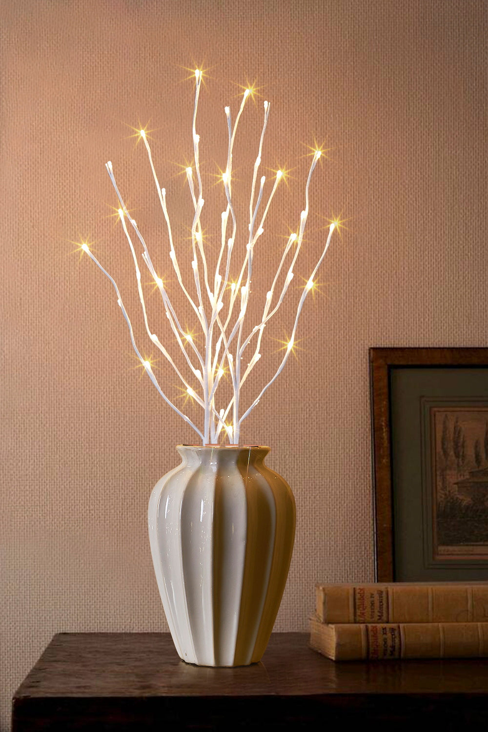  EAMBRITE Ramas Blancas Iluminadas, 30 Pulgadas, 60 LED