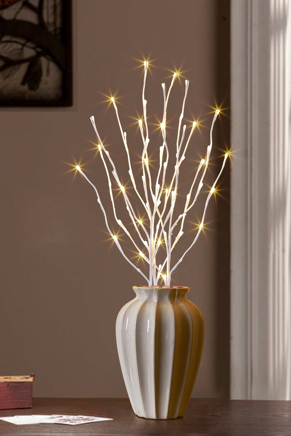  EAMBRITE Ramas Blancas Iluminadas, 30 Pulgadas, 60 LED