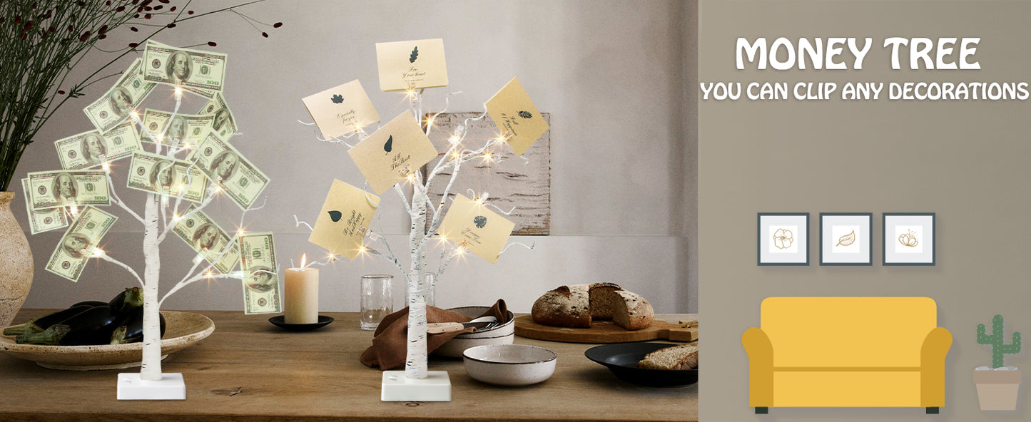 EAMBRITE Money Tree Gift Holder, Gift Card Tree 2FT 24LED