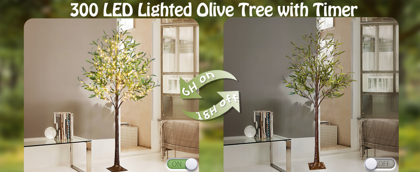 EAMBRITE Beleuchteter künstlicher Olivenbaum Indoor, 1,8 m Eukalyptusbaum mit Feenlichtern