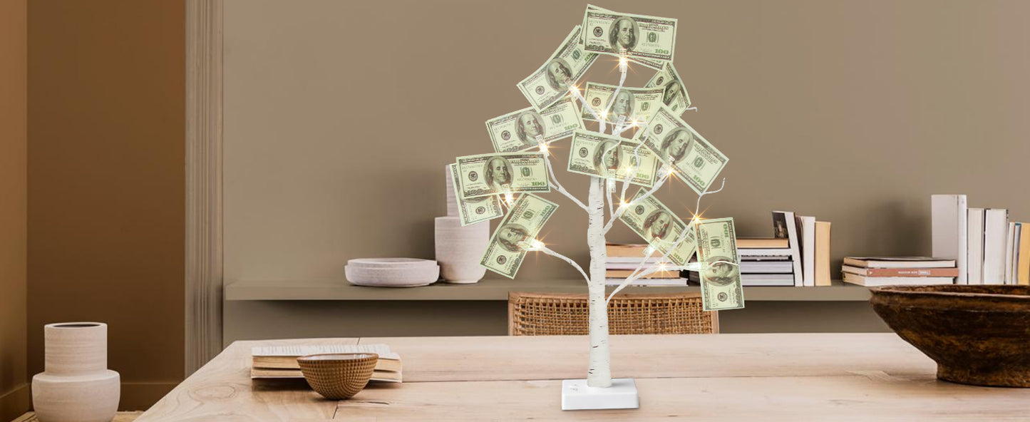 EAMBRITE Money Tree Gift Holder, Gift Card Tree 2FT 24LED