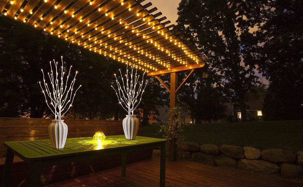  EAMBRITE Ramas Blancas Iluminadas, 30 Pulgadas, 60 LED