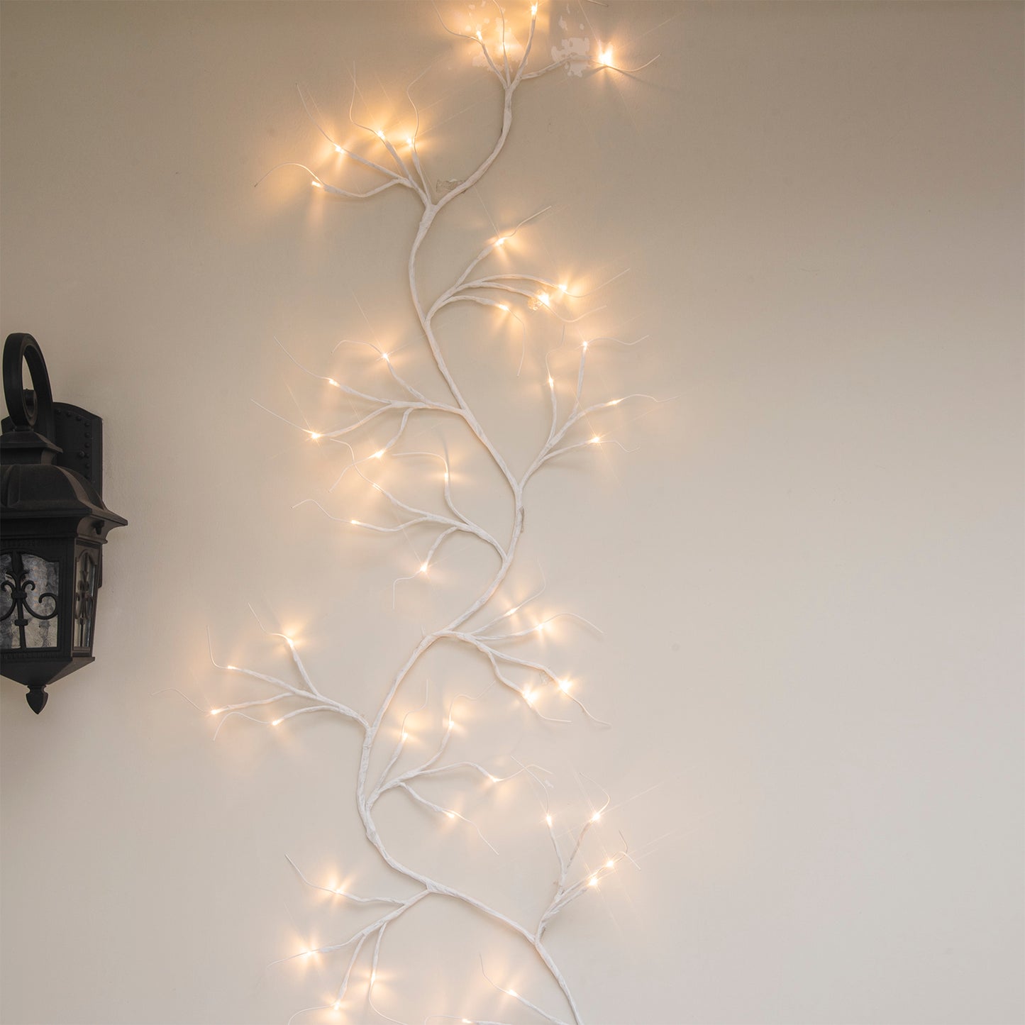  EAMBRITE Guirnaldas Blancas con Luces, Guirnaldas de Ramitas Iluminadas con 48 LED de 6 Pies, con Enchufe