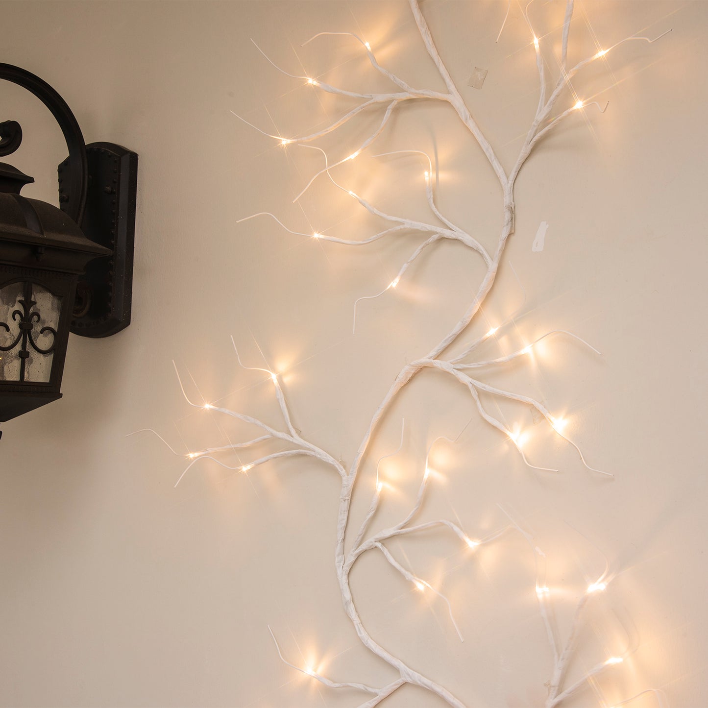  EAMBRITE Guirnaldas Blancas con Luces, Guirnaldas de Ramitas Iluminadas con 48 LED de 6 Pies, con Enchufe