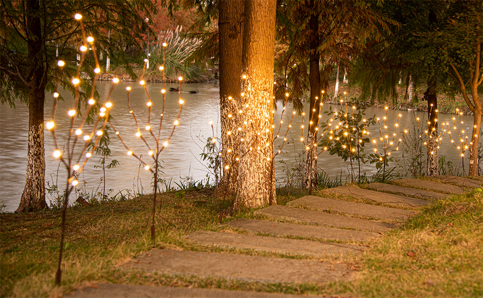 EAMBRITE 6PK Lighted Branches Brown Twig Stake