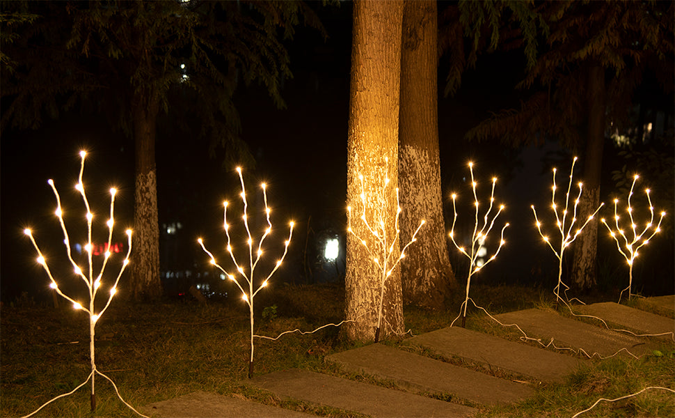  EAMBRITE Ramas Blancas Iluminadas, 30 Pulgadas, 60 LED