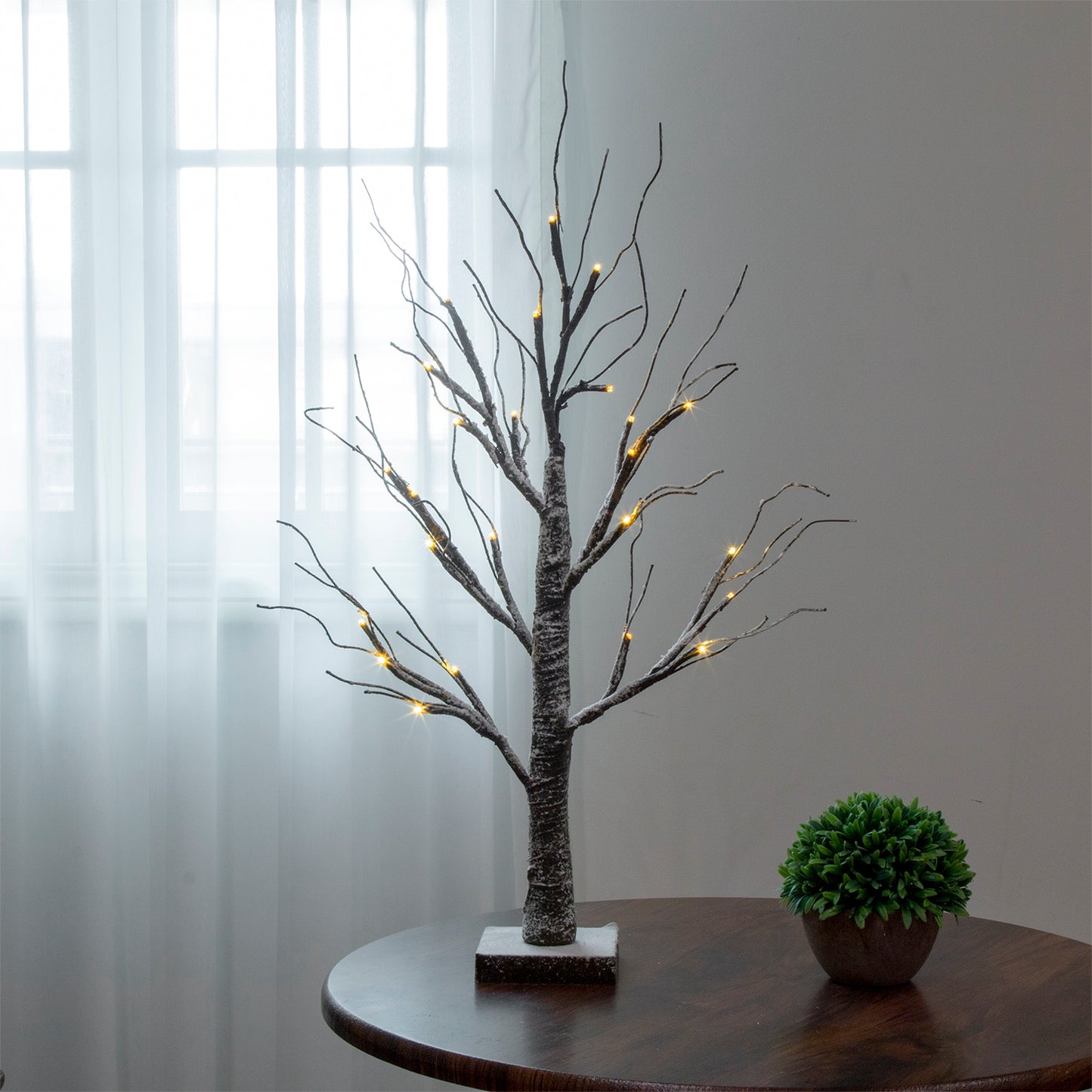EAMBRITE drzewo bonsajowe ośnieżone o wysokości 24 cali, napędzane bateriami