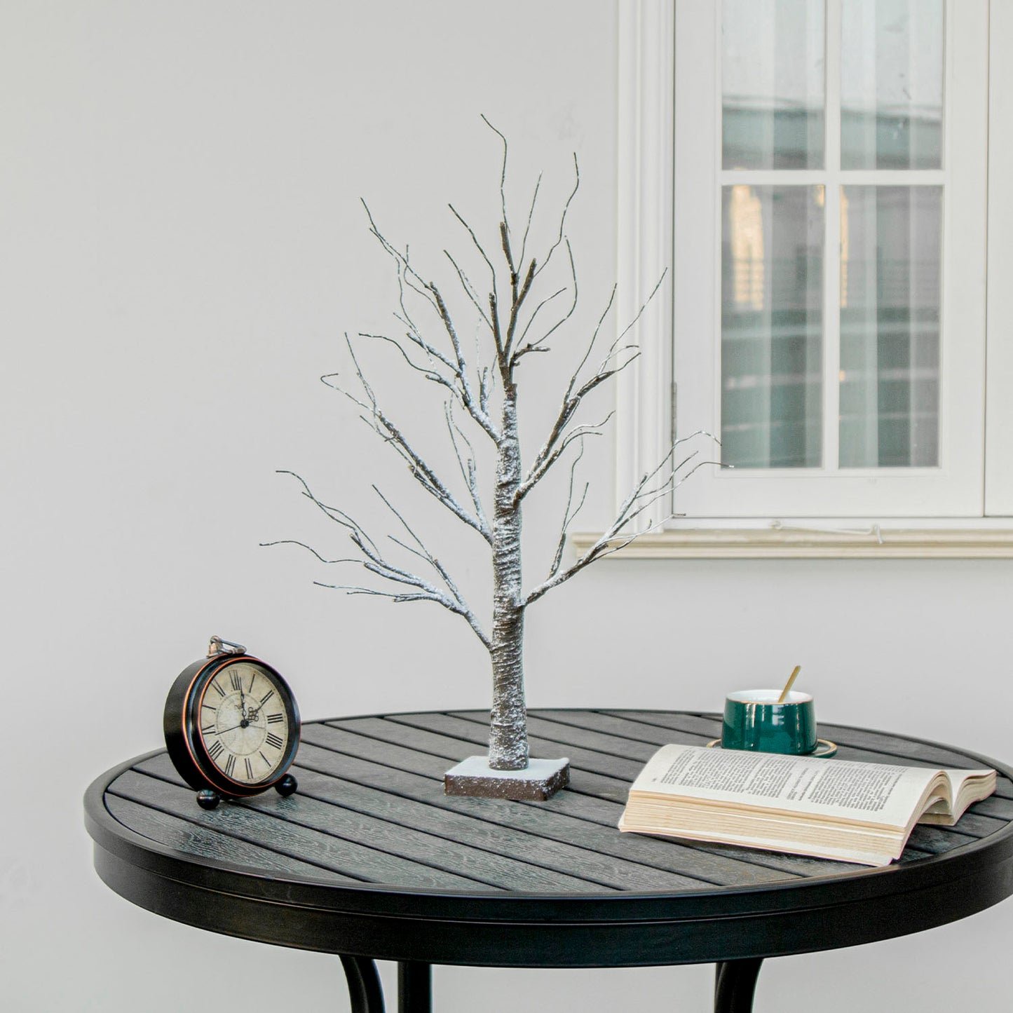 EAMBRITE drzewo bonsajowe ośnieżone o wysokości 24 cali, napędzane bateriami